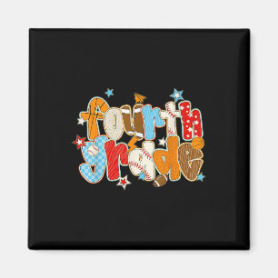 4th Grade Boys Baseball Basketball Football Back T Magnet
