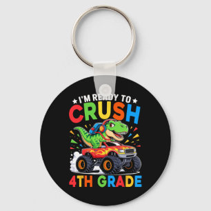 4th Grade Ck To School Dinosaur T Rex Monster Truc Key Ring