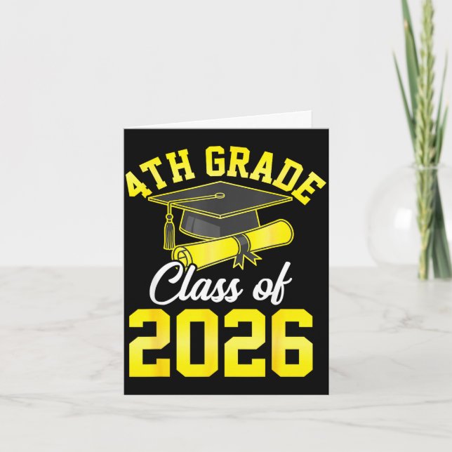 4th grade class of 2026 graduation school graduate card (Front)