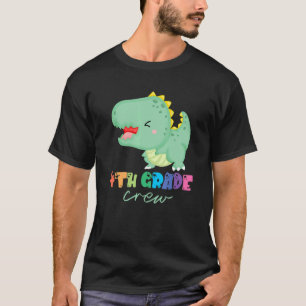 4th Grade Crew Cute Dinosaur First Day Of School B T-Shirt