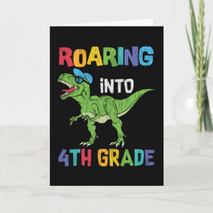 4th Grade Dinosaur First Day School Student Gift Card