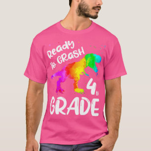 4th Grade Dinosaur Ready To Crash T-Shirt