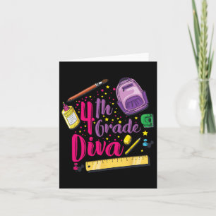 4th Grade Diva First Day Of School Girl Clothes Gi Card