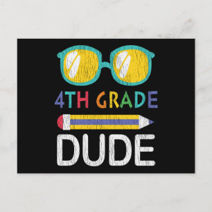 4th Grade Dude Back To School Student Boy Gift Postcard