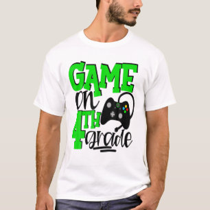 4Th Grade Gamer Video Games 1St Day School Green T-Shirt