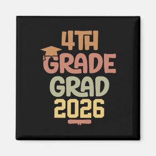 4th Grade Grad Cl Of 2026 Graduation Bold Cosy Col Magnet