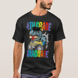 4th Grade Graduate Monster Truck Dinosaur Graduati T-Shirt