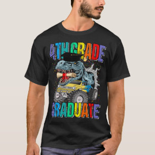 4th Grade Graduate Monster Truck Dinosaur T-rex Gr T-Shirt