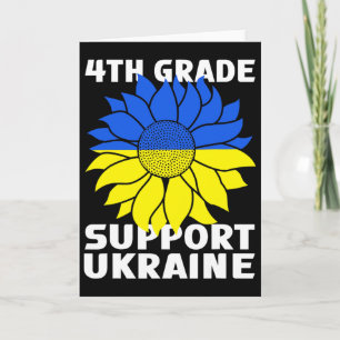 4th Grade Graduate Support Ukraine Ukrainian Flag  Card