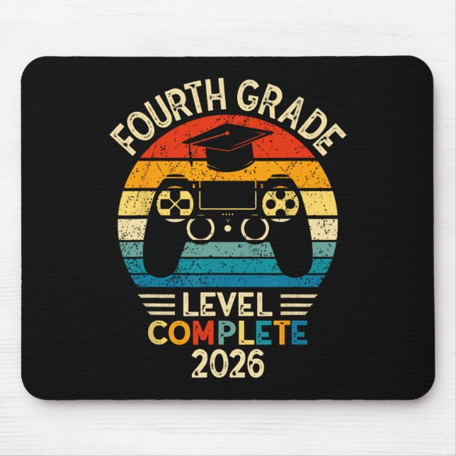 4th Grade Graduation 2026 Level Complete Gamer  Mouse Pad (Front)