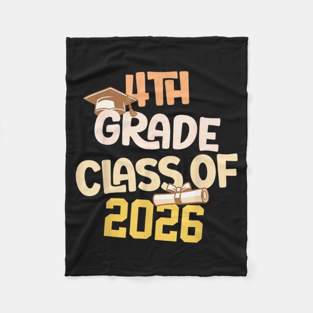 4th grade graduation class 2026 school graduate  fleece blanket (Front)