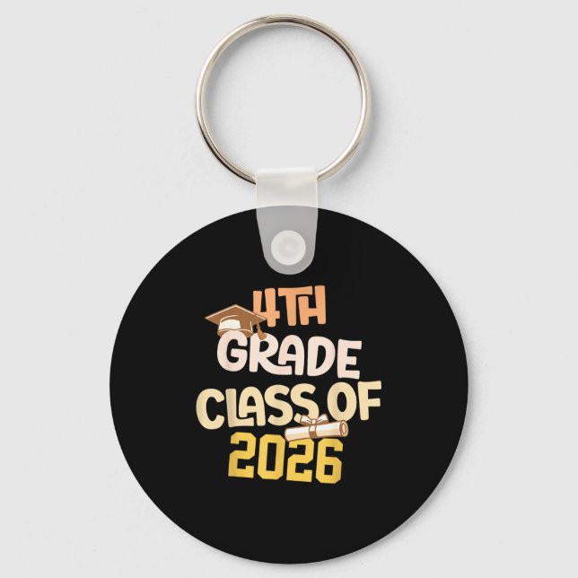 4th grade graduation class 2026 school graduate  key ring (Front)