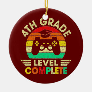 4th Grade Graduation Level Complete Video Games  Ceramic Tree Decoration