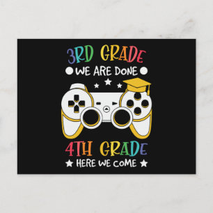 4th Grade Here We Come Kids Back to School Gamer Postcard