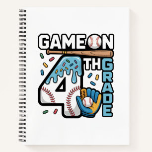 4th Grade Ice Cream Baseball Back to School Notebook