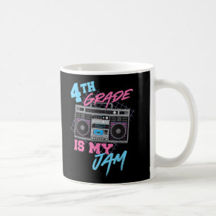 4th Grade Is My Jam Vintage 80s Boombox Teacher Coffee Mug