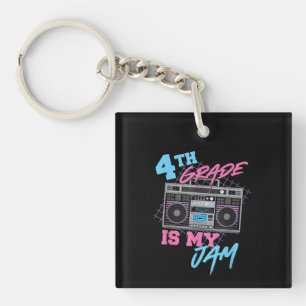 4th Grade Is My Jam Vintage 80s Boombox Teacher Key Ring
