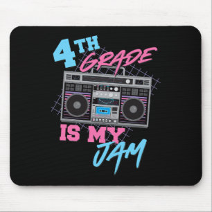4th Grade Is My Jam - Vintage 80s Boombox Teacher Mouse Pad