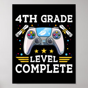 4th Grade Level Complete Gamer Cl Of 2025 Graduati Poster