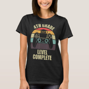 4th Grade Level Complete Gaming Gamer Kid Graduat T-Shirt