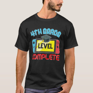 4Th Grade Level Complete Graduation Gamer Boys Kid T-Shirt