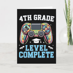 4th Grade Level Complete Last Day Of School Gamer  Card