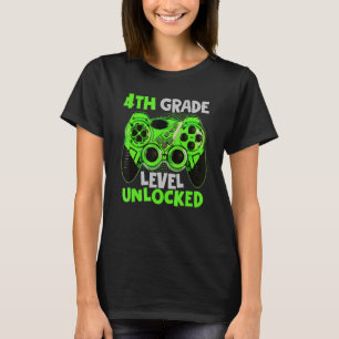4th Grade Level Unlocked Back To School Boys Kids  T-Shirt