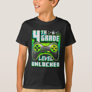 4th Grade Level Unlocked Funny Gamer Boys Back To T-Shirt