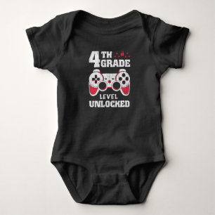 4th Grade Level Unlocked Gamer Back To School Kids Baby Bodysuit