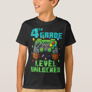 4th Grade Level Unlocked Gamer Controller Back To T-Shirt