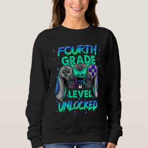 4th Grade Level Unlocked Gamer First Day Of School Sweatshirt