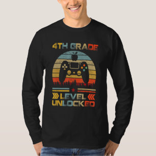 4th Grade Level Unlocked Gamer First Day Of School T-Shirt