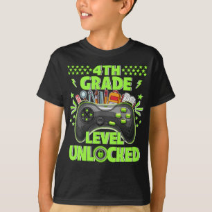 4th Grade Level Unlocked Gamer First Day Of School T-Shirt