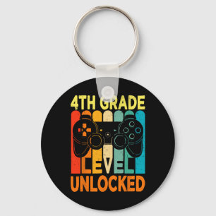 4th Grade Level Unlocked Video Game Back To School Key Ring