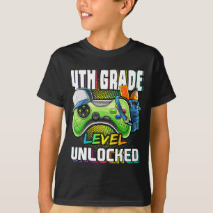 4th Grade Level Unlocked Video Game Back To School T-Shirt