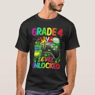 4Th Grade Level Unlocked Video Game Back To School T-Shirt