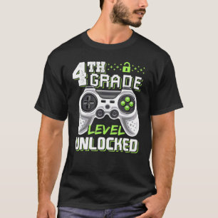 4TH GRADE LEVEL UNLOCKED Video Game Back to School T-Shirt