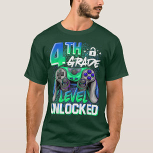 4th Grade Level Unlocked Video Game Back to School T-Shirt