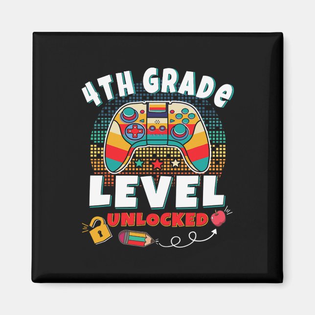 4th Grade Level Unlocked Video Game Byck To School Magnet (Front)