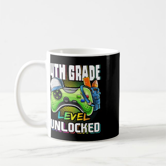 4th Grade Level Unlocked Video Game Ck To School B Coffee Mug (Left)
