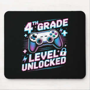 4th Grade Level Unlocked Video Game First Day Boy  Mouse Pad