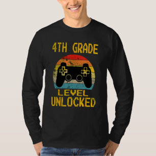 4th Grade Level Unlocked Video Gamer Back To Schoo T-Shirt