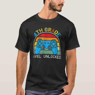 4Th Grade Level Unlocked Video Gamer T-Shirt