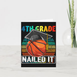4th Grade Nailed Basball Graduation Cap Retro Boys Card
