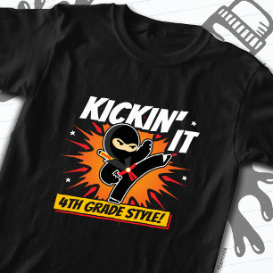4th Grade Ninja Kick First Day Back To School T-Shirt