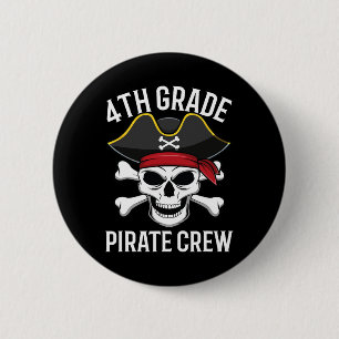 4th Grade Pirate Crew Halloween Costume Student Te 6 Cm Round Badge