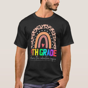 4th Grade Rainbow Leopard Teacher Team Fourth Grad T-Shirt