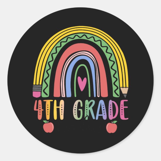 4th Grade Rainbow Teacher Team Fourth Grade Squad  Classic Round Sticker (Front)