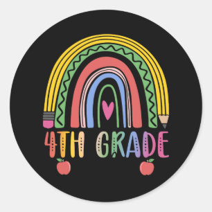 4th Grade Rainbow Teacher Team Fourth Grade Squad  Classic Round Sticker
