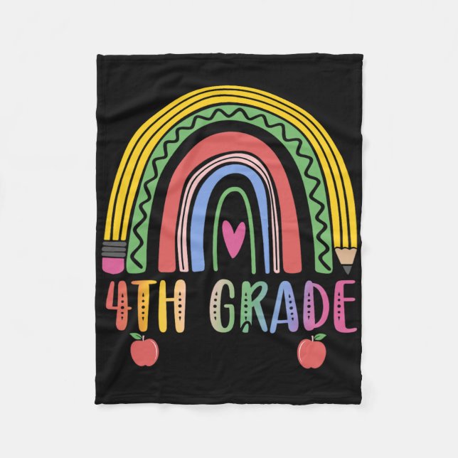 4th Grade Rainbow Teacher Team Fourth Grade Squad  Fleece Blanket (Front)
